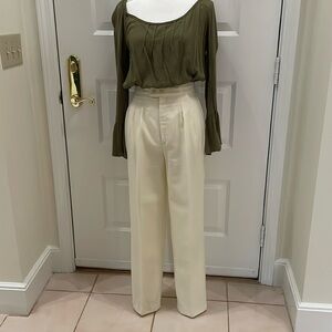 Vintage Apple Pie Brand Winter Pleated White Pants. Y2K